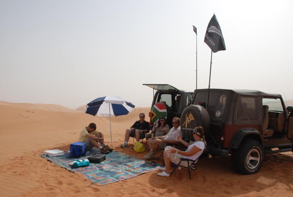 Abu Dhabi morning coffee in the desert