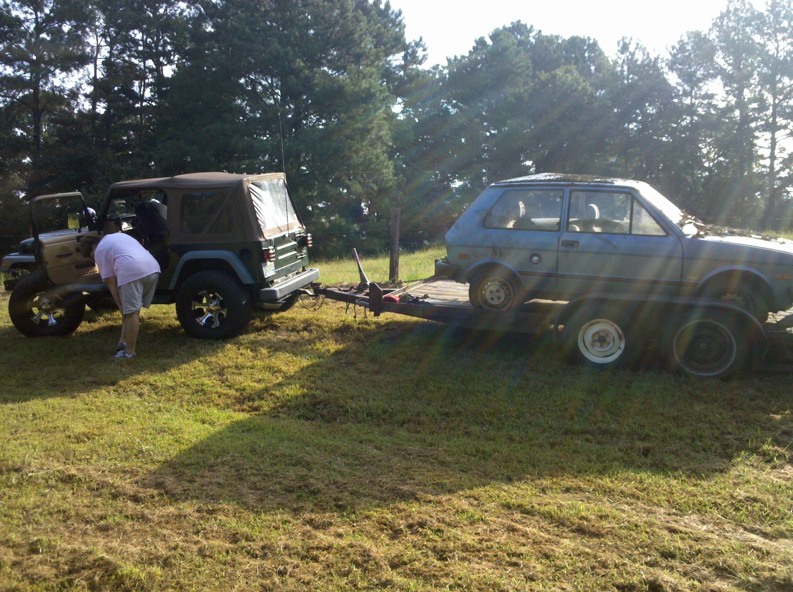 The jeep, hard at work