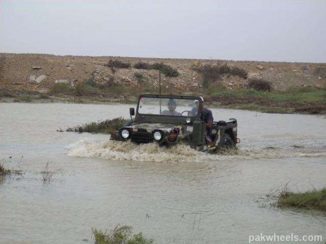 Wading through