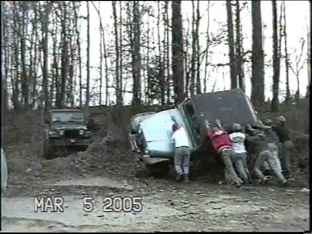 Winching a CJ back on it's rubber!